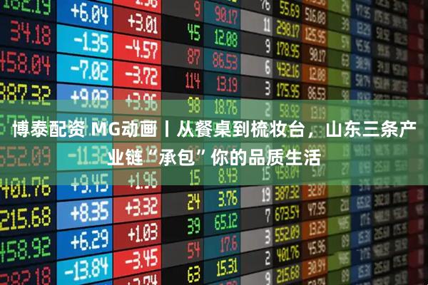 博泰配资 MG动画丨从餐桌到梳妆台，山东三条产业链“承包”你的品质生活