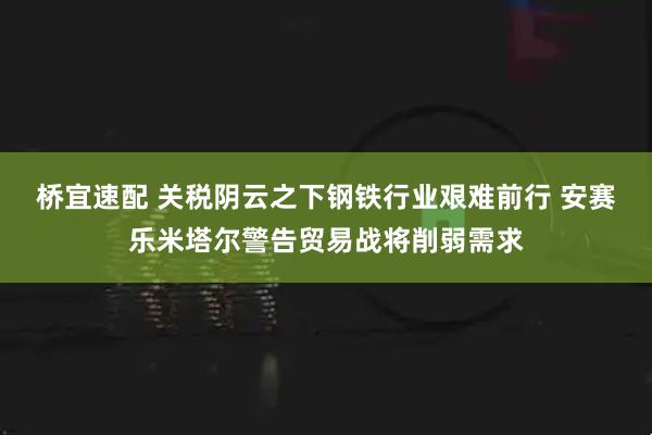 桥宜速配 关税阴云之下钢铁行业艰难前行 安赛乐米塔尔警告贸易战将削弱需求